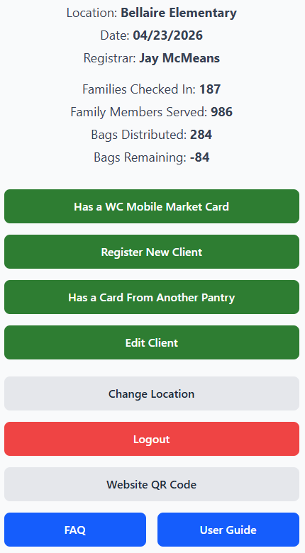 CheckIn main dashboard