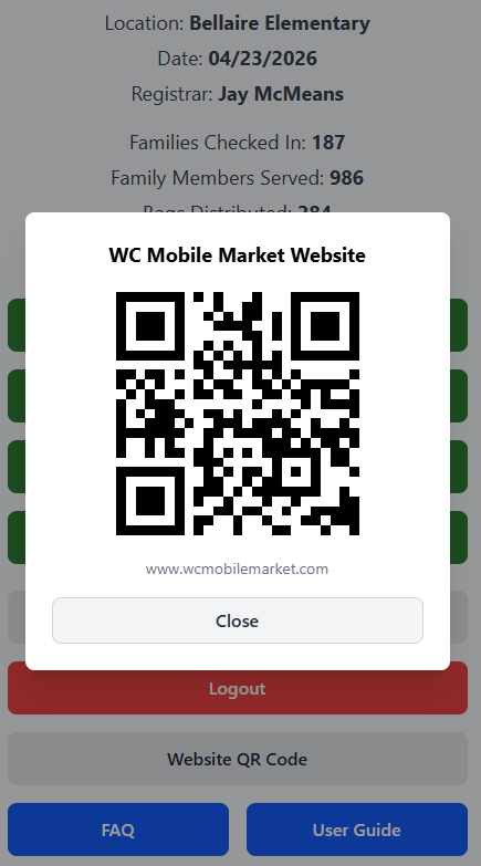 Website QR Code screen